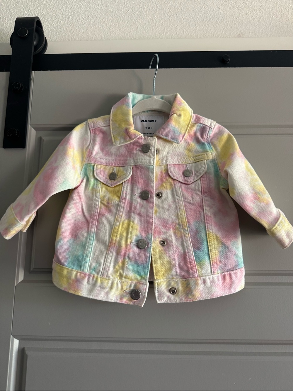 Old Navy Kids' Pastel Tie-Dye Denim Jacket - Pink, Yellow, Light Blue